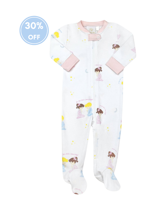 Once Upon a Time Footie - For This Child Print with Pink