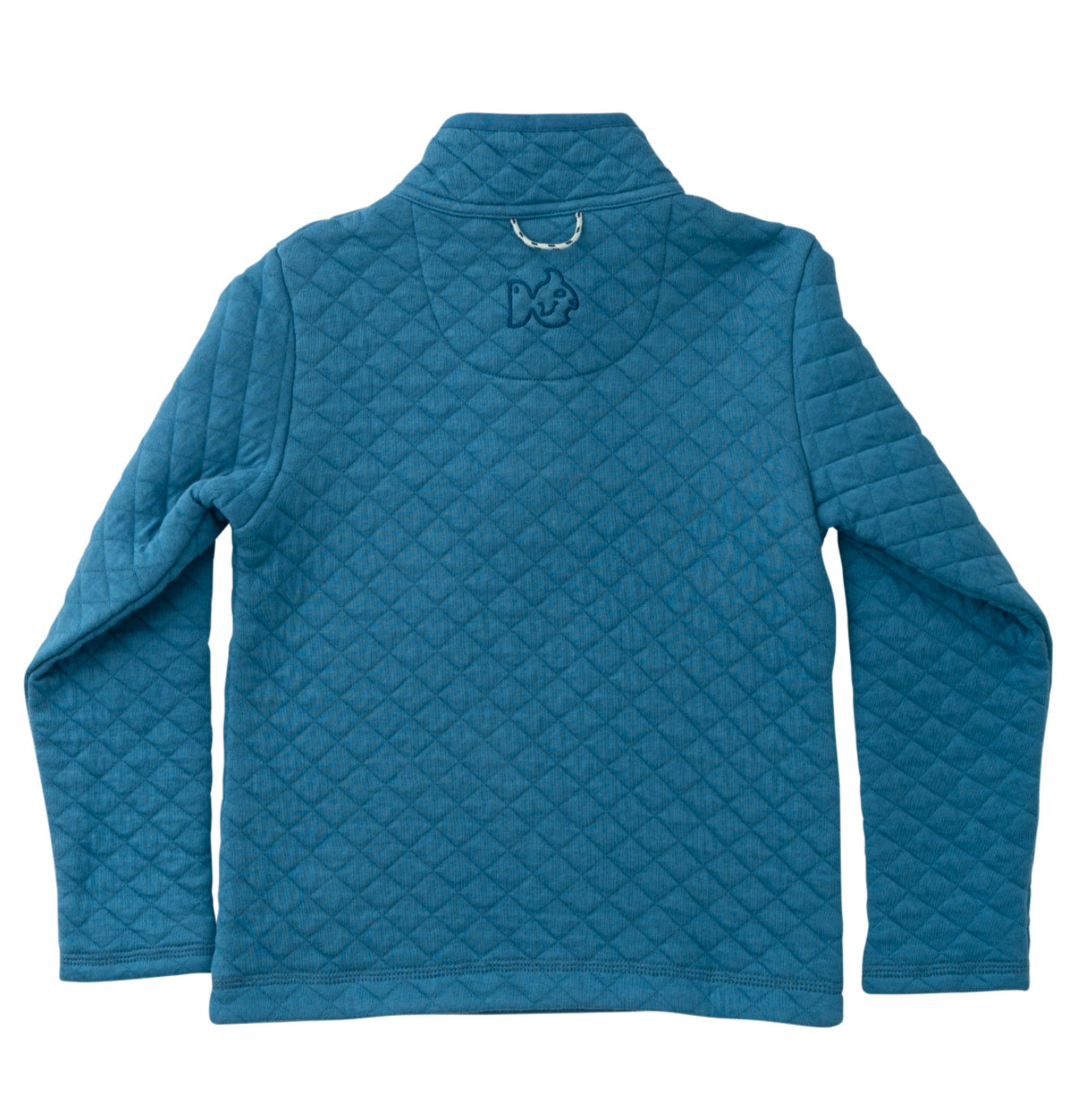Quilted Zip Pullover - Copen Blue