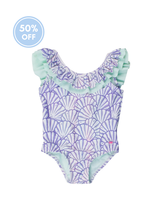 Magical Mermaid Scoopback Ruffle Swimsuit