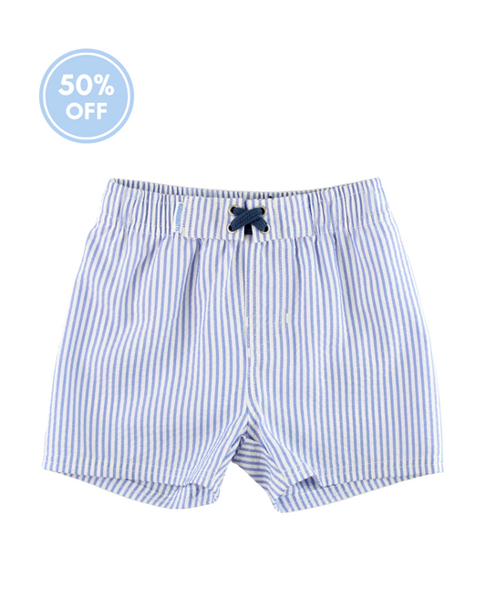 Periwinkle Blue Seersucker Swim Trunk