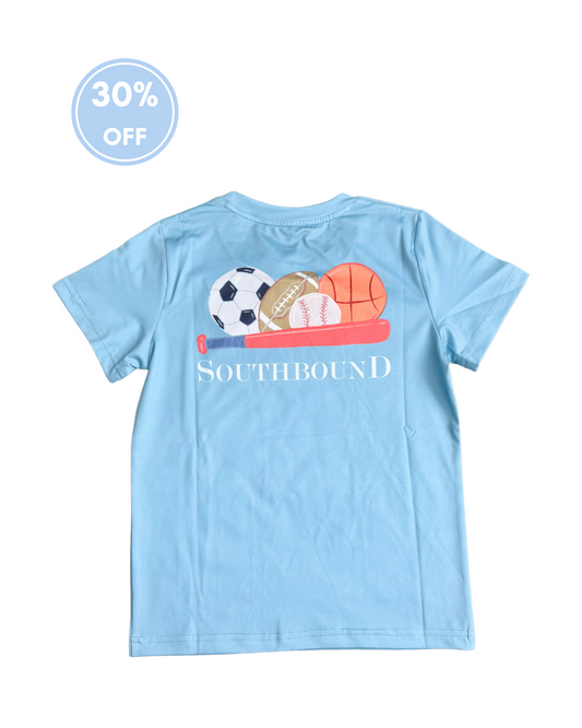 Performance Tee - Sports on Light Blue