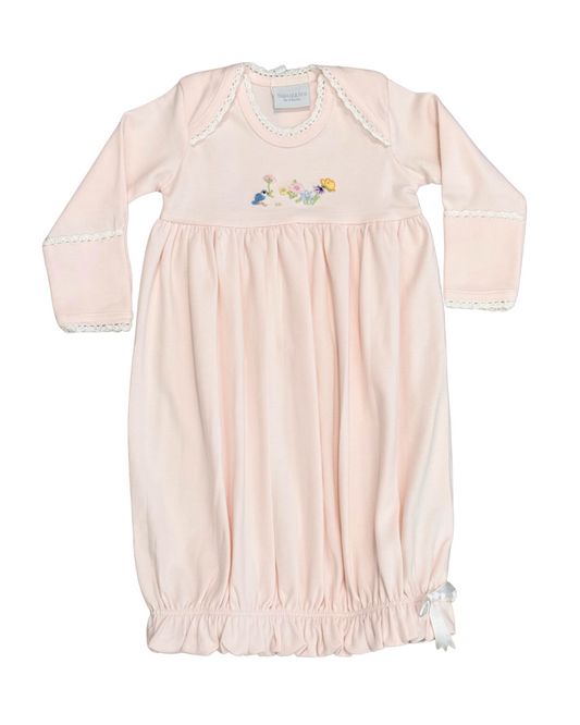 Squiggles - Bluebird Song Light Pink Infant Gown