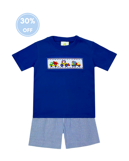 Harry's Smocked Play Tee and Leo Seersucker Short Set - Construction